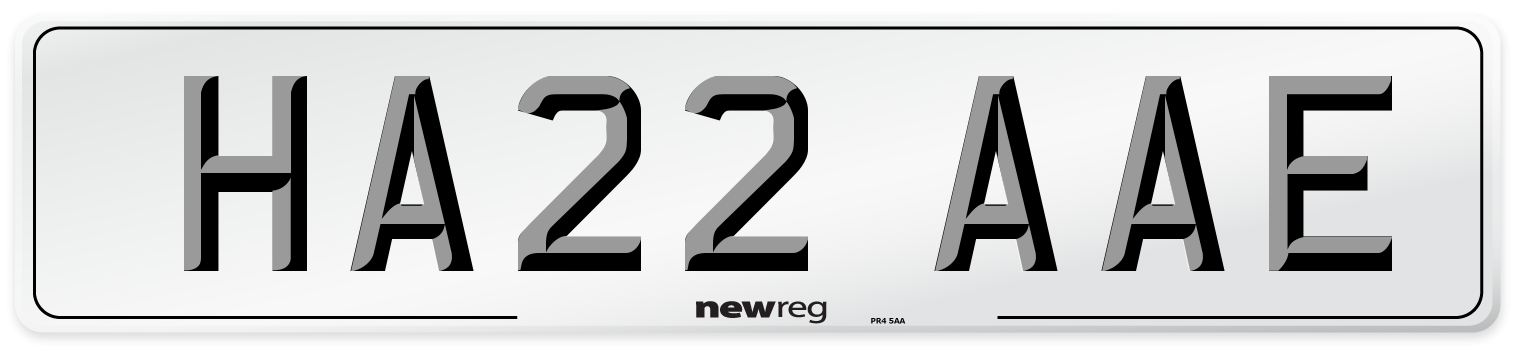 HA22 AAE Number Plate from New Reg